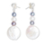 Cultured pearl beaded dangle earrings, 'Coin of the Realm' - Beaded Cultured Pearl Earrings (image 2a) thumbail