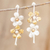 Sterling silver drop earrings, 'Wildflower Medley' - Modern Sterling Silver Asymmetrical Floral Earrings