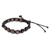 Cat's eye and onyx beaded macrame bracelet, 'Eye of Alajuela' - Beaded Macrame Unisex Bracelet