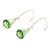 Crystal dangle earrings,'Green Bells' - Light Green Crystal Dangle Earrings with Gold Plating (image 2c) thumbail