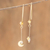 Crystal dangle earrings, 'Costa Rican Night' - 18K Gold Plated and Crystal Dangle Earrings from Costa Rica (image 2) thumbail