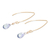 Gold plated dangle earrings, 'Iridescent Raindrops' - Blue Cubic Zirconia Teardrop Earrings on 18K Plated Hooks (image 2c) thumbail