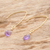Gold plated dangle earrings, 'Lavender Raindrops' - Purple Cubic Zirconia Raindrop  Earrings from Costa Rica