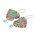 Bronze dangle earrings, 'Petal Patina' - Crystal-Accented Bronze Earrings