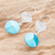 Crystal dangle earrings, 'Crystal Sensation' - Blue Crystal Earrings from Costa Rica