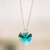 Sterling silver pendant necklace, 'Turquoise Heart' - Crystal Heart Necklace (image 2) thumbail