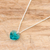 Sterling silver pendant necklace, 'Turquoise Heart' - Crystal Heart Necklace (image 2b) thumbail