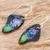 Enameled copper dangle earrings, 'Bold Butterfly' - Handmade Enameled Copper Earrings (image 2b) thumbail