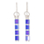 Beaded dangle earrings, 'Iridescent Blue' - Glass Beaded Earrings thumbail
