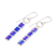 Beaded dangle earrings, 'Iridescent Blue' - Glass Beaded Earrings (image 2c) thumbail