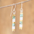 Beaded dangle earrings, 'Turquoise Treasure' - Handmade Bead Dangle Earrings (image 2) thumbail