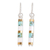 Beaded dangle earrings, 'Turquoise Treasure' - Handmade Bead Dangle Earrings thumbail
