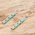 Beaded dangle earrings, 'Emerald Coast' - Green Glass Beaded Earrings (image 2b) thumbail