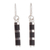 Beaded dangle earrings, 'Crosswalk' - Black and Silver Beaded Earrings thumbail