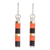 Perlenohrringe, 'Monte Carlo Stripe' (Streifen) - Orangefarbene und schwarze Perlenohrringe
