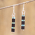 Beaded dangle earrings, 'Turquoise Night' - Glass Beaded Earrings (image 2) thumbail