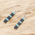 Beaded dangle earrings, 'Turquoise Night' - Glass Beaded Earrings (image 2b) thumbail