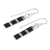 Beaded dangle earrings, 'Turquoise Night' - Glass Beaded Earrings (image 2c) thumbail
