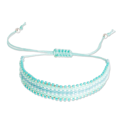 Perlenarmband - handgefertigtes Aquaperlenarmband