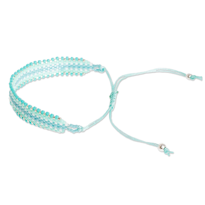 Perlenarmband - handgefertigtes Aquaperlenarmband