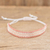 Beaded wristband bracelet, 'Pure Pink' - Artisan Crafted Beaded Bracelet