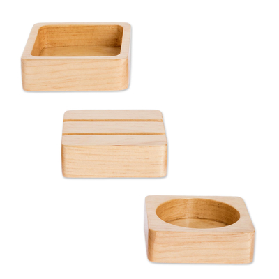 Wood desk set, 'Business Minded' (3 pieces) - Artisan Crafted Office Accessory Set (3 pieces)