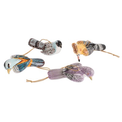 Assorted Bird Ornaments (Set of 4)