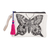 Cotton cosmetic bag, 'Monarch' - Block Print Cosmetic Bag thumbail