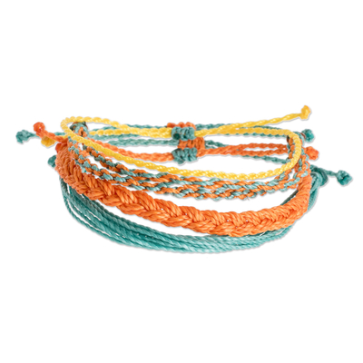 Macrame bracelets, 'Antigua Sunshine' (set of 4) - Handcrafted Macrame Bracelets (Set of 4)
