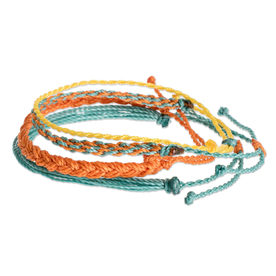 Macrame bracelets, 'Antigua Sunshine' (set of 4) - Handcrafted Macrame Bracelets (Set of 4)