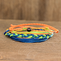 Macrame bracelets, 'San Gaspar Smile' (set of 4) - Multicoloured Macrame Bracelets (Set of 4)