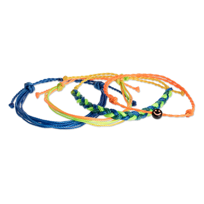 Macrame bracelets, 'San Gaspar Smile' (set of 4) - Multicolored Macrame Bracelets (Set of 4)
