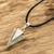 Jade pendant necklace, 'Straight Arrow' - Unisex Light Green Jade Necklace (image 2b) thumbail
