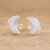 Jade stud earrings, 'Moon Crescent in Lilac' - Lilac Jade Moon Earrings