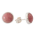 Rhodonite stud earrings, 'Memorable Moon in Pink' - Artisan Crafted Rhodonite Earrings