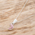 Rhodonite pendant necklace, 'Moon Crescent in Pink' - Sterling and Rhodonite Necklace