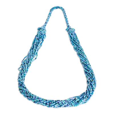 Blue Beaded Long Necklace