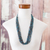 Glass beaded long necklace, 'Cool Grotto' - Artisan Crafted Beaded Necklace (image 2j) thumbail
