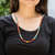 Glass beaded necklace, 'Colorful Strokes' - Multicolored Beaded Strand Necklace (image 2c) thumbail
