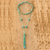 Beaded choker necklace, 'Tricolor Illusion' - Tassel Necklace in Turquoise and Green (image 2) thumbail