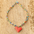 Halskette mit Perlenanhängern, 'Vibrant Love' - Herz-Anhänger Perlenkette