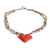 Beaded pendant necklace, 'Vibrant Love' - Heart Pendant Beaded Necklace thumbail