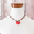 Beaded pendant necklace, 'Vibrant Love' - Heart Pendant Beaded Necklace (image 2d) thumbail