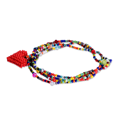 Perlenarmband, 'Vibrierende Liebe' - Kunsthandwerklich gefertigtes Perlenarmband