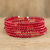 Beaded wrap bracelet, 'Resplendent in Red' - Handmade Red Beaded Bracelet (image 2) thumbail