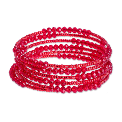 Handmade Red Beaded Bracelet