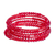 Beaded wrap bracelet, 'Resplendent in Red' - Handmade Red Beaded Bracelet thumbail