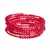 Beaded wrap bracelet, 'Resplendent in Red' - Handmade Red Beaded Bracelet (image 2b) thumbail
