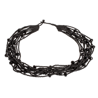 Handmade Black Bead Necklace