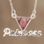 Rhodonite pendant necklace, 'Triangle Princess' - Rhodonite and Sterling Silver Pendant Princess Necklace